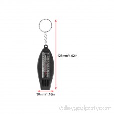 Black 4in1 Mini Survival Tool Thermometer Whistle Compass